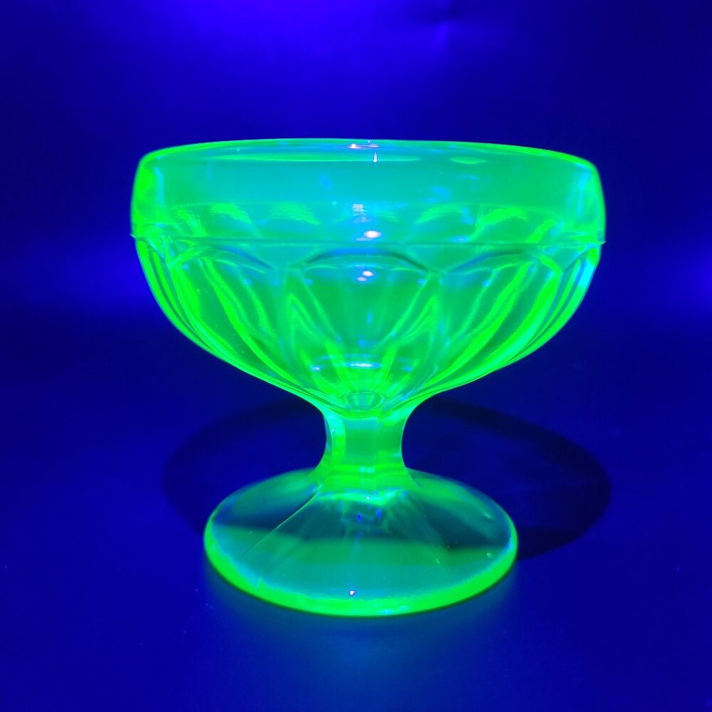 Vintage Uranium Depression Glass Collectible Drink Glass